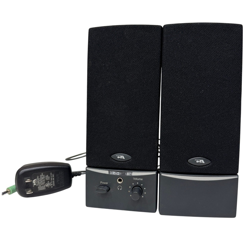 Cyber Acoustics CA Wired Computer Speakers with Headphone Jack Black AC-3